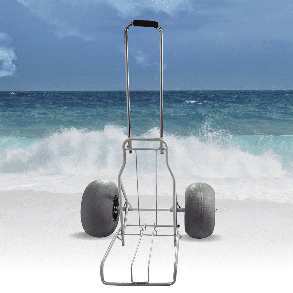 Jeremywell Foldable Beach Cart, Heavy-Duty, Big Balloon Tire