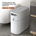 thumbnail image 2 of 8L Small Black ecoco Trash Can with Automatic Packaging & Pressure Opening Mechanism, Durable Plastic Material for Home Bathroom Kitchen Use, Modern Aesthetic Design for Hygienic Waste Disposal, 2 of 6