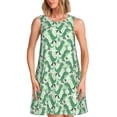 thumbnail image 1 of Fotbe Dinosaurs on Roller Skater Vestido de Verano sin Mangas para Mujer – Vestido Midi Línea A, Estilo Camiseta Floral, Vestido Playero Casual y Fluido, 1 of 7