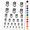 Black, variant on Modern Spring Summer Flower Water Resistant Temporary Tattoo Set Fake Body Art Collection - White