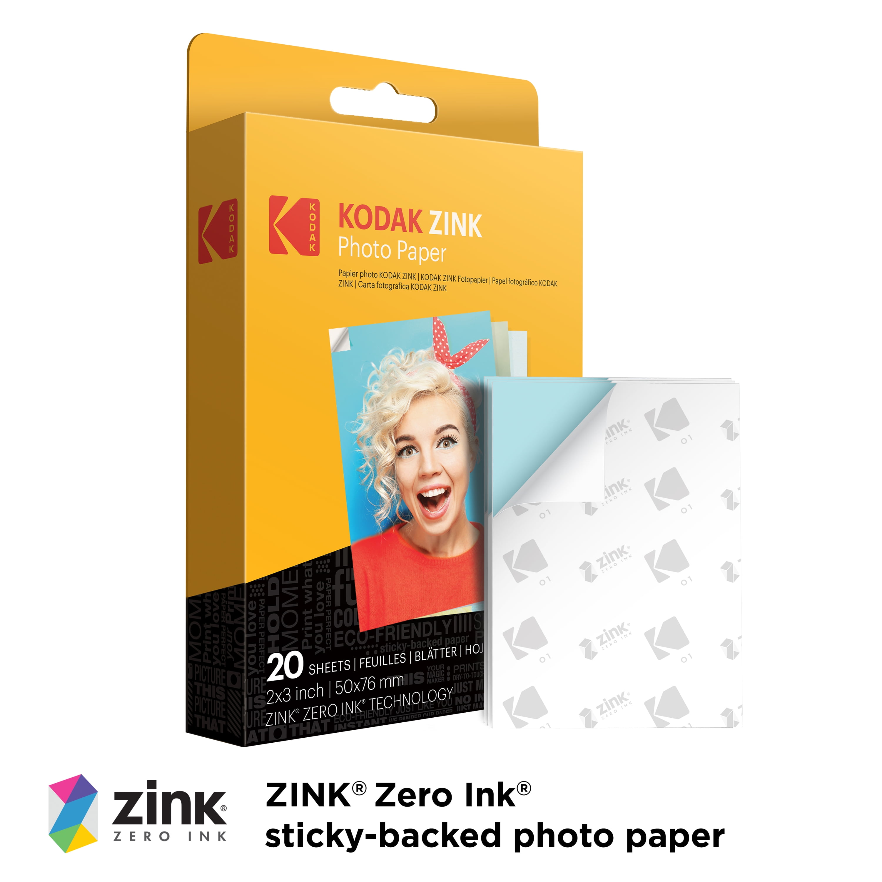 Kodak Zink Photo Paper 2 x 3 (50 Sheets) Compatible W/Printomatic, Smile  & Step Cameras & Printers 