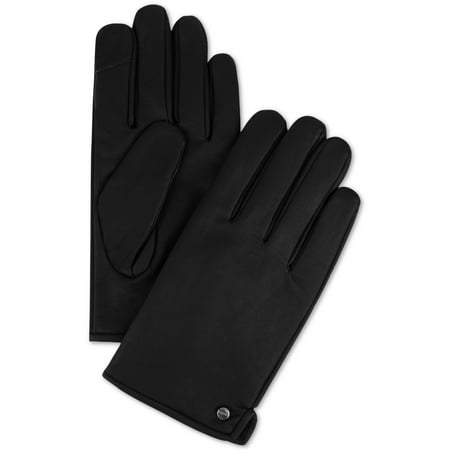 Calvin Klein Mens Faux Leather Gloves