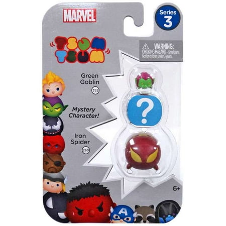 Marvel Tsum Tsum Series 3 Green Goblin & Iron Spider Mini Figures, 3 Pack