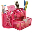 thumbnail image 2 of Space Saving Desk Tidy Multi-Functional Metal Wire Mesh 9 Compartment Office/School Supply Desktop Organizer Caddy W/Large Drawer, 2 of 6