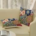 thumbnail image 4 of Boho Pillow Covers 18x18 Set of 2, Vintage Mandala Flowers Throw Pillows Spring Summer Ethnic Floral Decorations Bohemian Pillowcase Farmhouse Linen Decor Outdoor Cushion Case for Living Room, 4 of 5