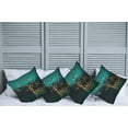 thumbnail image 2 of Ambesonne Fantasy Throw Pillow Cover 4 Pack, Elf Boats Birds Swans, 18", Sand Brown Dark Teal, 2 of 5