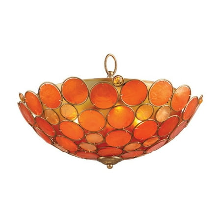 Ok Lighting Capiz Shell 3 Light Flush Mount Walmart Com