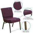 thumbnail image 4 of BizChair 4 Pack 21''W Stacking Church Chair in Plum Fabric - Gold Vein Frame, 4 of 11