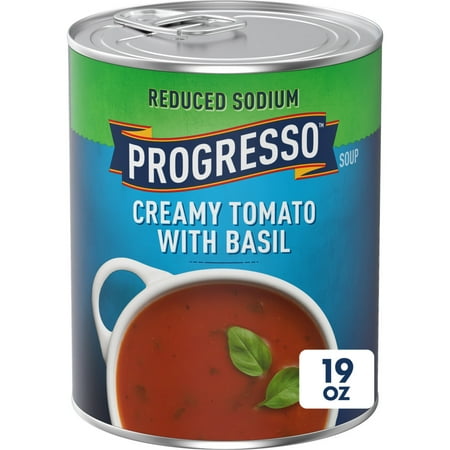 Progresso Reduced Sodium, Creamy Tomato with Basil Soup, Gluten Free, 19 oz
