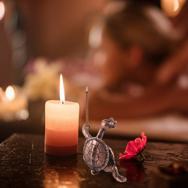 BKER Turtle Shape Incense Stick Holder Copper Censer Bracket Household Accessory For Living Room Office Decoration