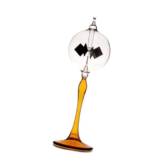 jesticaly Crookes Solaires Radiomètre Ornement de Bureau en Verre Étagère Entrée Jaune 9x21 cm