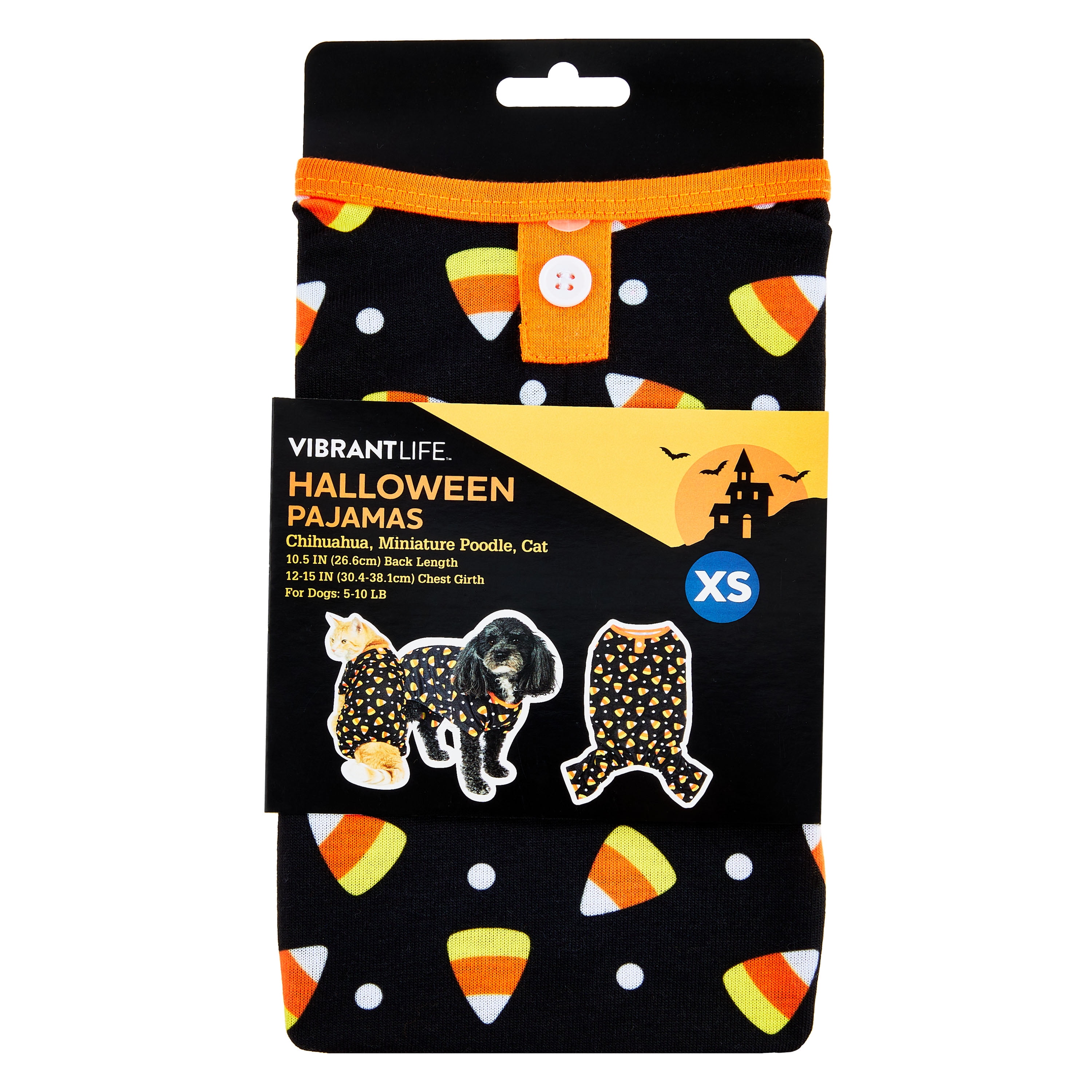 Vibrant Life Dog and Cat Clothes, Candy Corn Halloween Pet Pajama