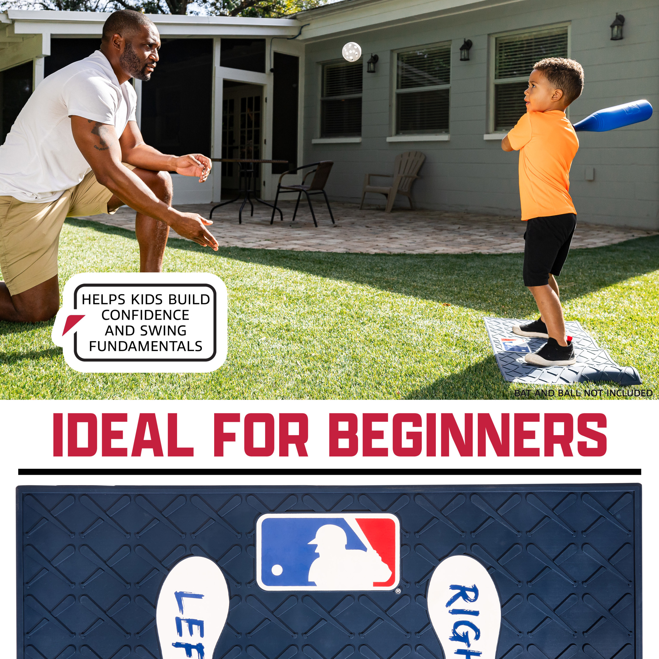 Franklin Sports Learn Your Stance Batter's Box - Perfect for Toddlers and Kids -  Improve Batting Skills - Outdoor Sports Baseball - Teach Young Athletes how to Stand