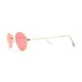 thumbnail image 3 of Hippie Micro Narrow Oval Pop Color Lens Metal Rim Sunglasses Gold Rose Pink, 3 of 4