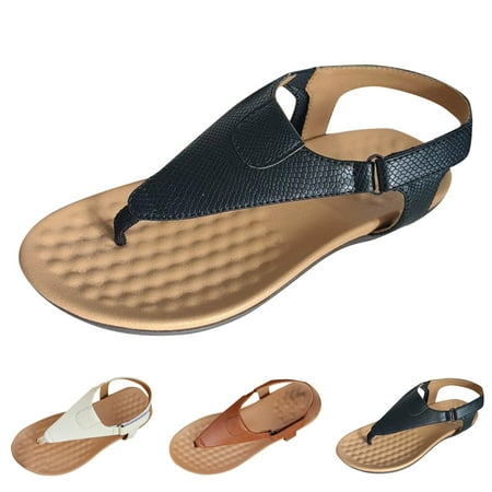 

Cathalem Women Sandals Fashion New Summer Open Toe Flip Flop Sandals Comfort Flat Lightweight Large Shoes Womens Go Walk Sandals White 7