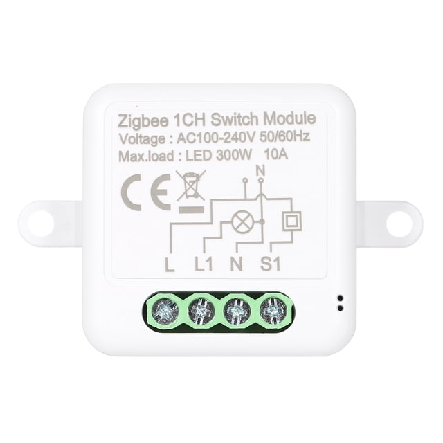 Module de Relais Zigbee Mini Smart Switch 1CH, Commutateur de Contrôle Bidirectionnel pour l'Automatisation de la Maison Intelligente, Fonctionne avec Alexa Google Home