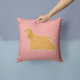 thumbnail image 2 of Cocker Spaniel Checkerboard Pink Fabric Decorative Pillow, 2 of 4