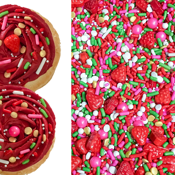 Sprinkle Deco® Strawberry Red White Lime Green Edible Decoration Sprinkles Cake Cookie, 4 oz