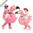 thumbnail image 2 of Disfraz inflable de flamenco rosa para Halloween, disfraz divertido para montar a caballo y abrazar fantasmas, 2 of 5