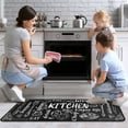 thumbnail image 4 of Black Kitchen Rugs and Mats Set of Set of 2s Non-Skid Washable Non-Slip Backing Anti Fatigue Kitchen Mat Microfiber Kitchen Runner Rugs for Home Kitchen 17"x47.2"+17"x23.6", 4 of 7