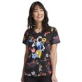 thumbnail image 3 of Tooniforms Scrubs Top For Women V-Neck Print TF614, 3 of 7