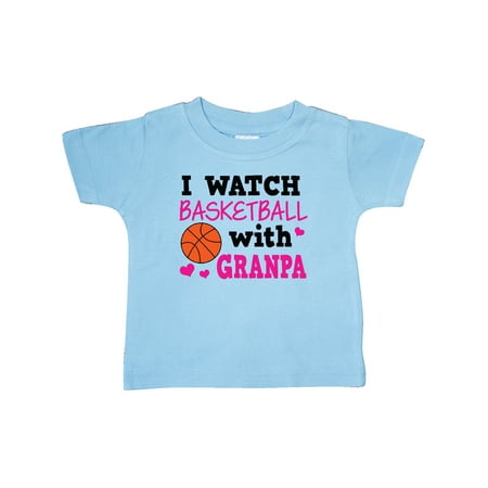 

Inktastic I Watch Basketball with Granpa Gift Baby Girl T-Shirt