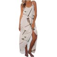 thumbnail image 1 of Vestido de playa delgado con estampado sin mangas de cintura media con tirantes a la moda de verano para mujer Fridja hjkh3308, 1 of 4