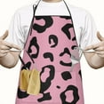 thumbnail image 2 of Pink and Black Of Leopard Print Apron-Garden Aprons for Women with Pockets-Cotton Linen Waterproof Kitchen Cooking Gardening Aprons Adjustable for Kitchen,Cooking,BBQ and Salon 33x27 Inch, 2 of 7