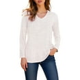 thumbnail image 2 of HLKJKLS Long Sleeve Shirts For Women Long Sleeve V Neck Casual Fashion T Shirt Polyester Spandex Comfortable Daily Wear Pink S-Xxl, 2 of 5
