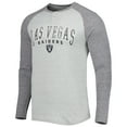 thumbnail image 2 of Men's Concepts Sport Heather Gray Las Vegas Raiders Ledger Raglan Long Sleeve Henley T-Shirt, 2 of 3