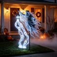 thumbnail image 4 of Halloween Glowing Ghost Soul Harvester Garden Light with Solar Powered Animated Lawn Stake,Ghost White LED Flowing Effect for Spooky Outdoor Yard Cemetery Decor,2 PC, 4 of 7