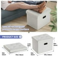 thumbnail image 4 of COSYLAND Storage Ottoman 17x13x13in Leather Ottoman Rectangle Foot Rest Foot Stool Folding Ottoman for Room Dorm Small Collapsible Bench Seat Organizer Entryway Furniture with Handles Lid White, 4 of 8