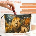thumbnail image 2 of Makeup Bag Small Toilet Cosmetic Bags Travel Makeup Case Waterproof for Women Girls 6.7X9.45inches - Gorgeous Cosmic - Flower Lion, 2 of 7
