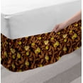thumbnail image 2 of Floral Bed Skirt, Yellow Toned Flowers Flourish Leaves and Silhouettes on Background, Elastic Bedskirt Dust Ruffle Wrap Around for Bedding Decor, 4 Sizes, Seal Brown and Multicolor, by Ambesonne, 2 of 2