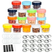Cibeat 16 PACK Mini Mason Jars Glass Canning Jars, 4 OZ Jelly Jars With Regular Lids, Ideal for Honey, Jam, Wedding Favors, Shower Candle, Baby Food, Small Spice Jars