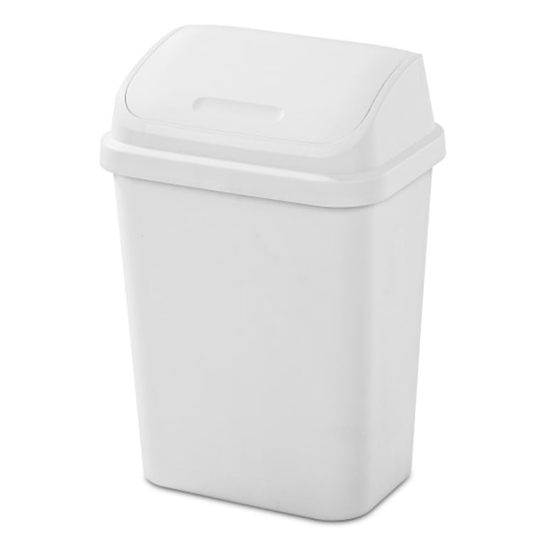 Sterilite 7.8 Gallon SwingTop Kitchen Wastebasket Trash Can, White