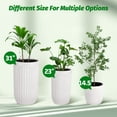 thumbnail image 3 of Self-Watering Tall Planters Set of 2 – Large Indoor/Outdoor Flower Pots with Marble Finish, Water Level Monitor & Hidden Wheels – Decorative Plant Containers for Living Room, Patio, Garden, Office, 3 of 8