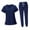 Navy Blue, variant on KiBcsLic Female Scrub Set Comfortable V Neck Soft Short Sleeves Breathable Nurse Workwear M