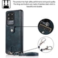 thumbnail image 3 of PU Leather Wallet Case for Samsung Galaxy S20 Ultra Necklace Crossbody Lanyard Case Cover with Card Holder Adjustable Detachable Anti-Lost Neck Strap Case for Samsung Galaxy S20 Ultra,6.9",Blue, 3 of 7