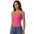 thumbnail image 3 of Camiseta sin mangas QINSEN Basic Spaghetti con doble forro para mujer, 3 of 5