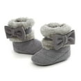 thumbnail image 2 of Infant Baby Girls Fleece Bowknot Booties Newborn Plush Snow Boots Winter Warm Shoes, 2 of 7
