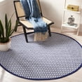 thumbnail image 2 of SAFAVIEH Montauk Crystal Geometric Cotton Area Rug, Navy/Ivory, 6' x 6' Round, 2 of 8