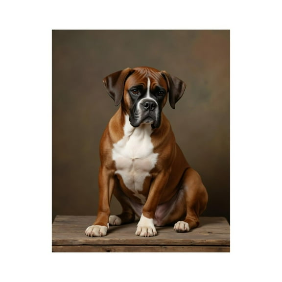 Paint by Numbers Kit for Adults, Boxer Dog Portrait Timber Seat Paint by Numbers, Easy Paint by Numbers Kit for Adults Beginner, DIY Adult Paint by Number Kits on Canvas, Home Decor 12x16in