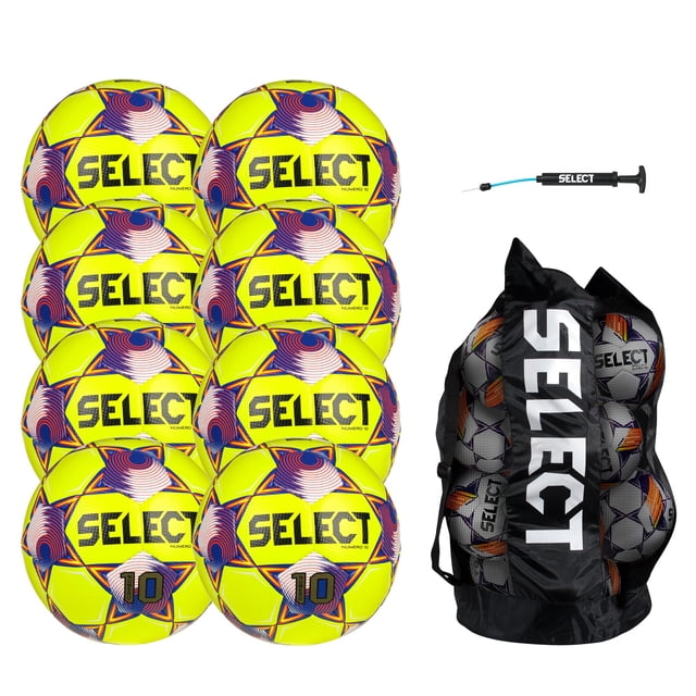 Balones de fútbol Select Numero 10, paquete de 8 con bolsa y bomba, talla 5