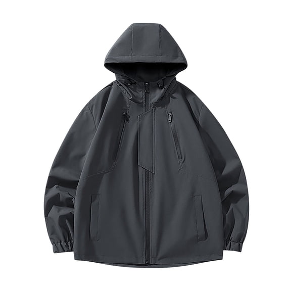 Women's New Hooded Jacket Outdoor Climbing Wear Sports Solid Color Hardshell Jacket