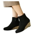 thumbnail image 3 of HKEJIAOI Bottines pour Femmes Grande Taille Bottes Plateforme Bout Rond Compensées Grande Taille Bottes Courtes, 3 of 5