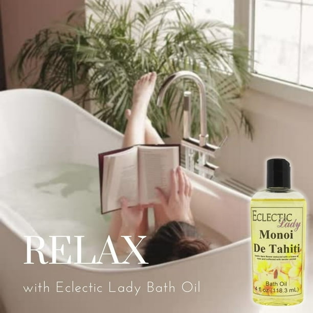 Tobacco and Bay Bath Oil - Scented Body Oil - Relaxing & Moisturizing  Bathing Oil - Fragrance Body Oil For Dry & Rough Sensitive Skin - 4 oz