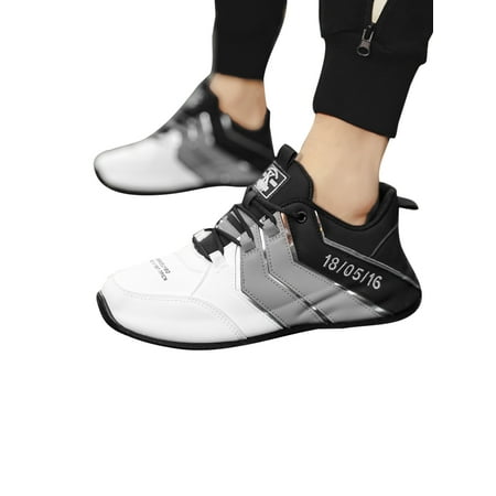 

Ritualay Mens Sneakers Comfort Casual Shoe Non-slip Flats Flat Breathable Athletic Shoes Outdoor Walking Lace Up Fashion Sneaker White Gray 6
