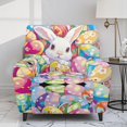 thumbnail image 2 of HELLHERO 4 Pieces Easter Bunny Eggs Print Recliner Chair Covers, Brushed Recliner Cover Non Slip Side Storage Pocket Recliner Slipcovers for Home Living Room, 2 of 8