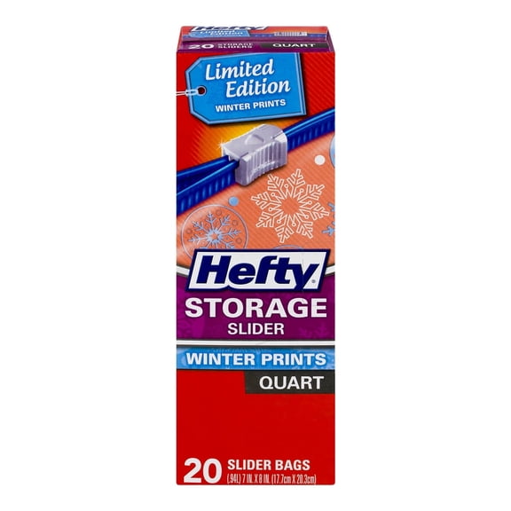 Hefty Slider Quart Size Storage Bags, 20 Ct